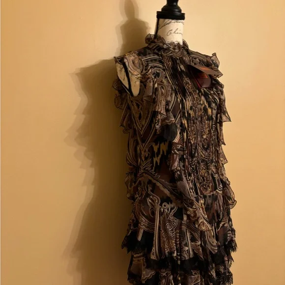 ETRO Paisley Print Dress In Black & Brown (Bag included)